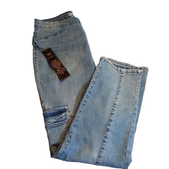 DIANE GILMAN DG2 Jeans Distressed Stretch Ankle Length Size Small NWT - Picture 1 of 13